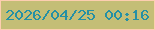 文字の大きさ：2、枠の色：fdceb0、背景の色：c4be76、文字の色：2590a5 無料ブログパーツのブログ時計