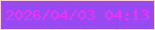 文字の大きさ：2、枠の色：fdd0d1、背景の色：964aef、文字の色：ee32fd 無料ブログパーツのブログ時計