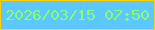 文字の大きさ：5、枠の色：fdd105、背景の色：5dc7ff、文字の色：89fe6c 無料ブログパーツのブログ時計