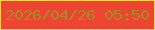 文字の大きさ：4、枠の色：fdd14f、背景の色：ed4532、文字の色：aa8a24 無料ブログパーツのブログ時計
