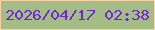 文字の大きさ：1、枠の色：fdd1a7、背景の色：a4bd84、文字の色：7027d4 無料ブログパーツのブログ時計