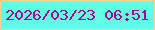 文字の大きさ：1、枠の色：fdd28c、背景の色：62fde2、文字の色：a6068c 無料ブログパーツのブログ時計