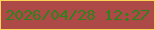 文字の大きさ：3、枠の色：fdd45a、背景の色：ad4a48、文字の色：2f821b 無料ブログパーツのブログ時計
