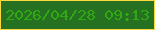 文字の大きさ：2、枠の色：fdd73f、背景の色：257021、文字の色：30a914 無料ブログパーツのブログ時計