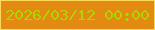 文字の大きさ：2、枠の色：fdd959、背景の色：e38a13、文字の色：add600 無料ブログパーツのブログ時計