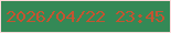 文字の大きさ：5、枠の色：fddadb、背景の色：348956、文字の色：c45431 無料ブログパーツのブログ時計