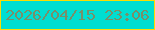 文字の大きさ：2、枠の色：fddc01、背景の色：00ded1、文字の色：788f6a 無料ブログパーツのブログ時計