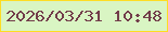 文字の大きさ：2、枠の色：fddc23、背景の色：d9f5c3、文字の色：723d4a 無料ブログパーツのブログ時計