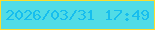 文字の大きさ：1、枠の色：fddc2c、背景の色：51dce6、文字の色：16beee 無料ブログパーツのブログ時計