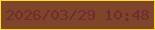 文字の大きさ：3、枠の色：fddd31、背景の色：7f452a、文字の色：712b2f 無料ブログパーツのブログ時計