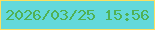 文字の大きさ：2、枠の色：fddf60、背景の色：64d9db、文字の色：50b154 無料ブログパーツのブログ時計