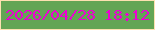 文字の大きさ：2、枠の色：fde1b1、背景の色：63a555、文字の色：ec01d3 無料ブログパーツのブログ時計