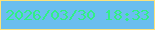 文字の大きさ：5、枠の色：fde27b、背景の色：6bbeef、文字の色：30f085 無料ブログパーツのブログ時計