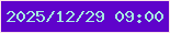 文字の大きさ：1、枠の色：fde4e8、背景の色：5f03cb、文字の色：a6ebe1 無料ブログパーツのブログ時計