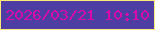 文字の大きさ：1、枠の色：fde977、背景の色：4e3da2、文字の色：d70ba7 無料ブログパーツのブログ時計