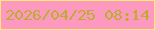 文字の大きさ：3、枠の色：fde977、背景の色：fd98be、文字の色：bcad2f 無料ブログパーツのブログ時計