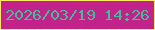文字の大きさ：5、枠の色：fdea64、背景の色：c1238a、文字の色：4bb897 無料ブログパーツのブログ時計