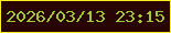 文字の大きさ：1、枠の色：fded20、背景の色：280501、文字の色：a4c835 無料ブログパーツのブログ時計