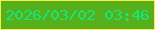 文字の大きさ：3、枠の色：fded47、背景の色：55b01b、文字の色：15e87a 無料ブログパーツのブログ時計