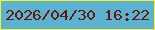 文字の大きさ：5、枠の色：fdef20、背景の色：5bb3d1、文字の色：671a09 無料ブログパーツのブログ時計