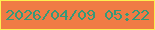 文字の大きさ：4、枠の色：fdef52、背景の色：f07b45、文字の色：359979 無料ブログパーツのブログ時計