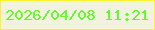 文字の大きさ：3、枠の色：fdf130、背景の色：f2f3df、文字の色：61fc29 無料ブログパーツのブログ時計
