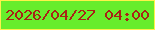 文字の大きさ：1、枠の色：fdf24a、背景の色：67ed2c、文字の色：a82116 無料ブログパーツのブログ時計