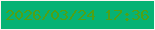 文字の大きさ：5、枠の色：fdf4f2、背景の色：06b274、文字の色：4fa115 無料ブログパーツのブログ時計