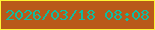 文字の大きさ：1、枠の色：fdf537、背景の色：b9591a、文字の色：0fbda1 無料ブログパーツのブログ時計