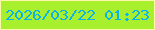 文字の大きさ：1、枠の色：fdf7ac、背景の色：a8ef2d、文字の色：0db3e8 無料ブログパーツのブログ時計