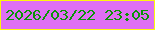 文字の大きさ：4、枠の色：fdf80c、背景の色：df6ff3、文字の色：0a9406 無料ブログパーツのブログ時計