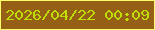 文字の大きさ：3、枠の色：fdfd69、背景の色：956015、文字の色：bfde08 無料ブログパーツのブログ時計