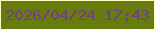 文字の大きさ：3、枠の色：fdfdc1、背景の色：687c0e、文字の色：6f3f8a 無料ブログパーツのブログ時計