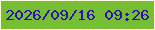 文字の大きさ：1、枠の色：fdfde2、背景の色：76be32、文字の色：2d0fb4 無料ブログパーツのブログ時計