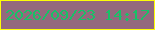 文字の大きさ：2、枠の色：fdfe07、背景の色：94697d、文字の色：18c167 無料ブログパーツのブログ時計