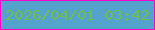 文字の大きさ：4、枠の色：fe03c9、背景の色：53a3cc、文字の色：6fbd51 無料ブログパーツのブログ時計
