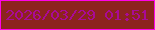 文字の大きさ：1、枠の色：fe03ea、背景の色：8d231f、文字の色：a90a96 無料ブログパーツのブログ時計