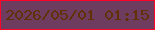 文字の大きさ：2、枠の色：fe0428、背景の色：6d3c5e、文字の色：613105 無料ブログパーツのブログ時計