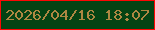 文字の大きさ：4、枠の色：fe0604、背景の色：054313、文字の色：ae8742 無料ブログパーツのブログ時計