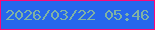 文字の大きさ：1、枠の色：fe0879、背景の色：2667ec、文字の色：7fb2a4 無料ブログパーツのブログ時計