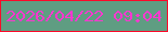 文字の大きさ：5、枠の色：fe0929、背景の色：5f9d82、文字の色：f938cf 無料ブログパーツのブログ時計