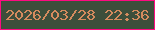 文字の大きさ：1、枠の色：fe0a81、背景の色：3d4e3b、文字の色：d58b5e 無料ブログパーツのブログ時計