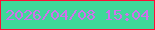 文字の大きさ：1、枠の色：fe0f35、背景の色：3fd899、文字の色：ce71ec 無料ブログパーツのブログ時計