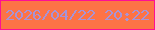 文字の大きさ：5、枠の色：fe0f94、背景の色：fd7346、文字の色：a793d7 無料ブログパーツのブログ時計