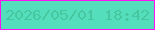 文字の大きさ：1、枠の色：fe12f1、背景の色：55debc、文字の色：47c7a0 無料ブログパーツのブログ時計