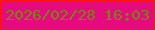 文字の大きさ：4、枠の色：fe1603、背景の色：e50a7d、文字の色：798411 無料ブログパーツのブログ時計