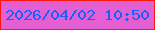 文字の大きさ：4、枠の色：fe180f、背景の色：e460d2、文字の色：1a5ffd 無料ブログパーツのブログ時計