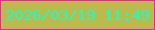 文字の大きさ：3、枠の色：fe18b1、背景の色：bbbb4d、文字の色：1dfcc8 無料ブログパーツのブログ時計