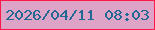 文字の大きさ：1、枠の色：fe1948、背景の色：dea4c8、文字の色：216993 無料ブログパーツのブログ時計