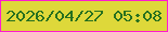 文字の大きさ：4、枠の色：fe1bcf、背景の色：ded83a、文字の色：27701f 無料ブログパーツのブログ時計